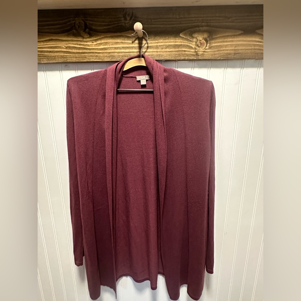 J. Jill Women's Open Front Cardigan - plum - Xs - silk cotton cashmere blend